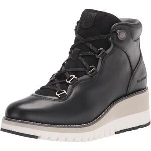 Cole Haan ZerøGrand Explore Wedge Hiker Boots Black Leather – Women’s 7.5B